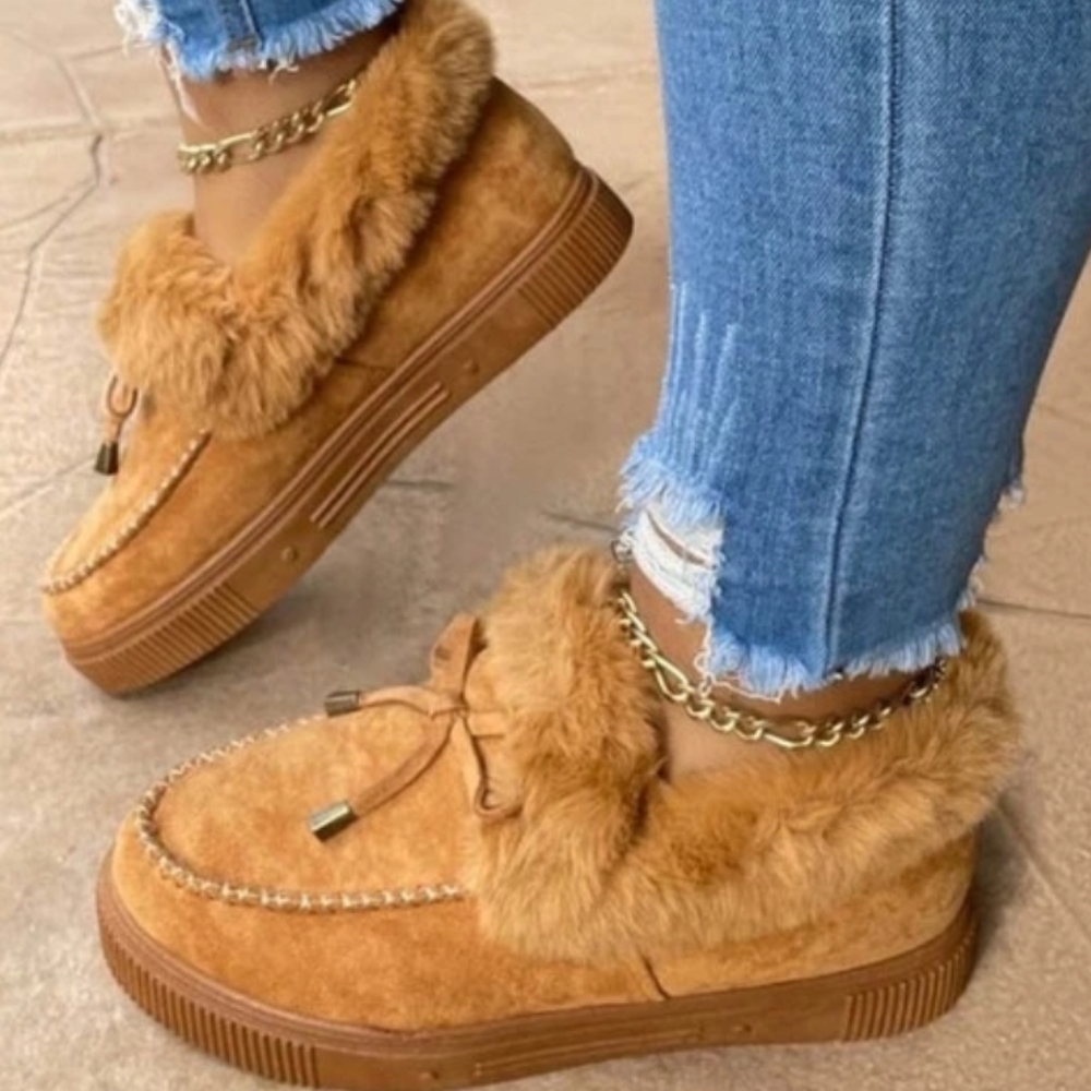 Faux fur slip on